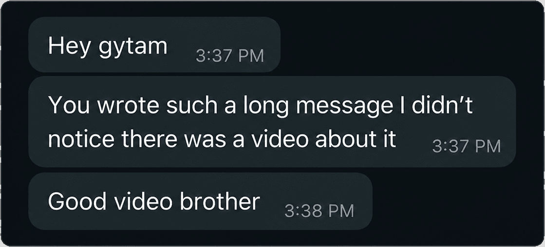 Client testimonial screenshot 1
